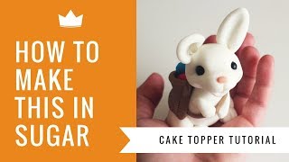 Easter Bunny Cake Topper  Cake Decorating Tutorial [upl. by Nimaynib]