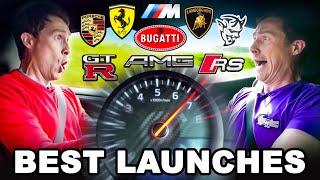 Bugatti Chiron v Rimac Nevera v Aventador SVJ  the best carwow LAUNCHES [upl. by Lilhak]