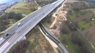 S21  Neubaustrecke bei Denkendorf  Tunnel und Brückenvorbereitung aus der Luft  912016  S21 [upl. by Jeromy313]