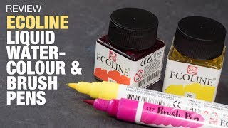 Review Ecoline Inks and Brush Pens [upl. by Eilesor]