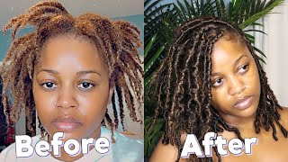 DISTRESSED FAUX LOCS OVER MY STARTER LOC  VERY DETAILED [upl. by Amehsat]