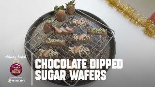 Chocolate Dipped Sugar Wafers  Christmas CookAThon by Natures Basket [upl. by Harberd512]