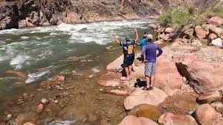 Grand Canyon 2024 07 17 Day 8c  Kayakers on Crystal Rapid [upl. by Aitnwahs]