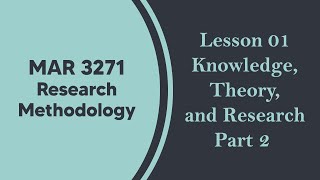 Research Methodology  Knowledge Theory and Research Part 2 [upl. by Aivalf]