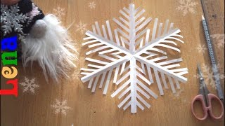 Schneeflocke falten zeichnen basteln mit Lena  How to make snowflake  как сделать снежинку [upl. by Merkley509]