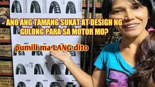 USAPANG GULONG TIRES ANONG SUKAT AT DESIGN NG GULONG ANG PARA SA MOTOR MO AT DAPAT MONG GAMITIN [upl. by Adnwahsar]