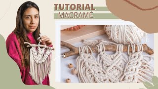 TUTORIAL DE TAPIZ EN MACRAMÉ PASO a PASO DECORACÍON PARED EN MACRAMÉ BOHO CHIC  MINI WALL HANGING [upl. by Lavona]