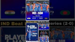 IND Beat BAN T20 series 20 Sportslover124 cricket indvsban surya t20cricket ytshorts [upl. by Ardekan]