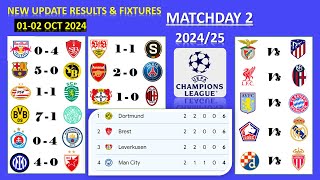 UCL202425 Results Update 01 02 OCT 2024 Schedules amp Fixtures Matchday 2 Barcelona Vs Young Boys [upl. by Purcell]