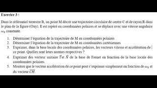 TD cinématique 3  Trajectoire circulaire [upl. by Atnauqahs]