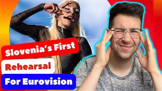 🇸🇮 Slovenias First SemiFinal Rehearsal at Eurovision 2024 REACTION [upl. by Ellett]