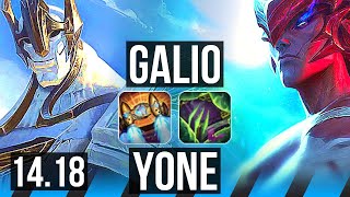 GALIO vs YONE MID  4014  EUW Diamond  1418 [upl. by Reifinnej]