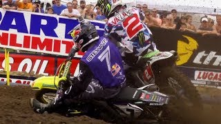 James Stewart vs Ryan Villopoto vs Ryan Dungey  2013 Red Bud  Lucas Oil Pro Motocross [upl. by Dearden]