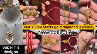 Just 12gm 💥starts gold necklace earrings designs with price Tanishq jewellery [upl. by Daisie]