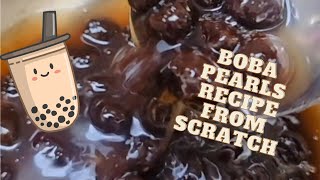 MAKING Boba Pearls from scratchhow to make Boba Pearls tapioca pearls [upl. by Aleafar]