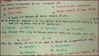 MLT MCQS50 Best MCQS for Lab technician and technologistDMLT BMLT [upl. by Cianca100]