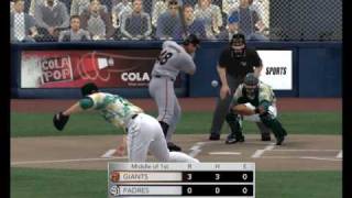 MLB 2K10 Gameplay Giants vs Padres [upl. by Ruffina]