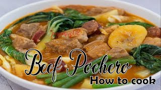 Beef Pochero  Pocherong Baka Recipe  How to cook  Quick and Easy [upl. by Bashee469]