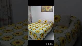 crochet beautiful bed sheets design [upl. by Nonnel]