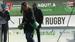 AQUILANEWS Diretta Web L’Aquila Rugby Cerimonia di consegna dei “caps” alle leggende neroverdi [upl. by Akeirahs876]