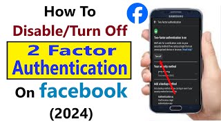 How to Turn Off Two Factor Authentication in Facebook On Mobile Phone 2024 [upl. by Kolnick]