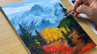 Easy Way to Paint an Autumn Landscape  Acrylic Painting [upl. by Riedel]