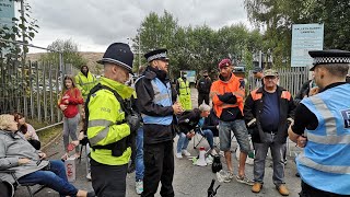 3 Arrests police abusing power Newcastle under lyme Walleys Quarry Landfill 310821 🤯😱😱 [upl. by Tallia]