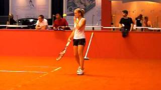 Agnes Szavay Training with Olga Govortsova  Porsche Tennis Grand Prix 2010 Stuttgart Pt 3 [upl. by Reisfield267]