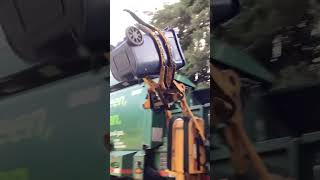 Garbage truck destroys Recycle can [upl. by Gnoz]