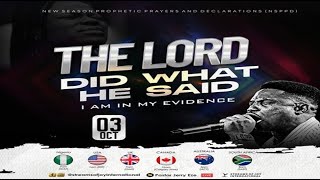 THE LORD DID WHAT HE SAID  I AM IN MY EVIDENCE  NSPPD  3RD OCTOBER 2024 [upl. by Puduns]