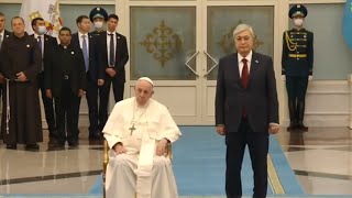 🇻🇦🇰🇿 Vatican and Kazakhstan National Anthem  Head of State Pope Franciss State Visit 2022 [upl. by Anasor863]