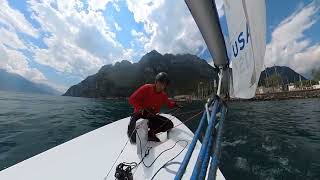 Laser wide reach gybe upwind ilca sailboat FragliadellaVelaRivaGardalake [upl. by Ashok]