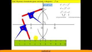 Konstrukcja odcinka o długości pierwiastek z siedmiu centymetrów  Matfiz24pl [upl. by Annaid622]