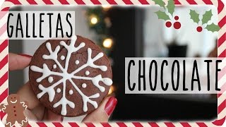 Galletas Navideñas de Chocolate Decoradas  christmasbakingday8 [upl. by Nami]