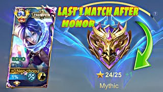 XP LANE CHOU LAST ONE MATCH AFTER REACH HONOR  MLBB [upl. by Nnairak]