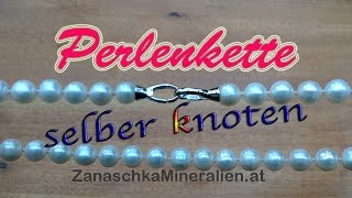 DIY Perlenkette knoten  Schmuck selber machen  Kette knüpfen  Halskette [upl. by Asecnarf234]