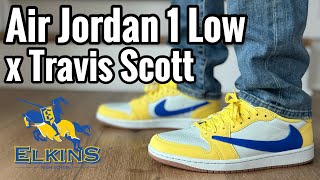 Air Jordan 1 Low x Travis Scott “Elkins” “Canary” Review amp On Feet [upl. by Newman]