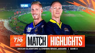 2024 Abu Dhabi T10 I Match 3 Highlights Deccan Gladiators vs Chennai Brave Jaguars  Season 8 [upl. by Xxam778]