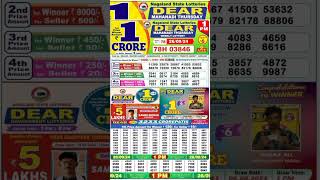 Nagaland State Lottery Result of Dear Morning 100 PM Live on Lottery Sambad [upl. by Eilahs153]