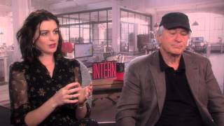 The Intern  Interview with Robert De Niro And Anne Hathaway [upl. by Nelak]