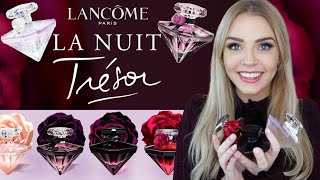 THE LANCÔME LA NUIT TRÉSOR PERFUME RANGE  NUDE MUSC DIAMONT FOLIE INTENSE FLEUR  Soki London [upl. by Naimaj]