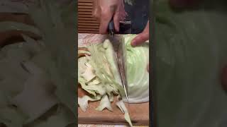 Cutting Cabbage or Cavolo in Italian shorts new food video subscribe [upl. by Winchell696]