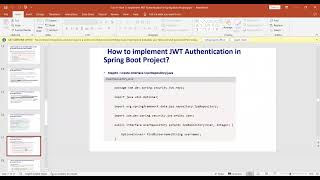 Lec16How To Implement JWT Authentication In Spring Boot Project [upl. by Dannie]