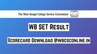 WB SET Result 2024 Scorecard Download wbcsconlineinJanuary 20 2024 by Neha [upl. by Bough132]