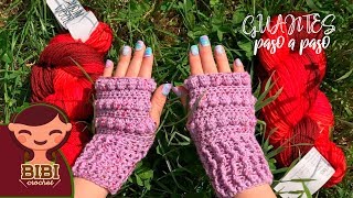 Como hacer unos guantes en Crochet  Bibi Crochet [upl. by Allesig]