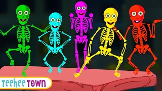 Five Skeletons Series Halloween Songs  Spooky Scary Songs By Teehee Town [upl. by Rebmac]