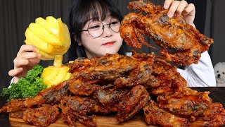 리얼 꽃게랑 먹방🦀소프트쉘크랩 튀김 Fried Soft Shell Crabs Mukbang ASMR [upl. by Mufinella]