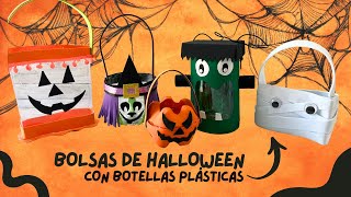 Manualidades DE HALLOWEEN CON BOTELLAS PLÁSTICAS🎃🧙🏼‍♀️🧟‍♂️ halloweencrafts halloween [upl. by Ahtnamys]