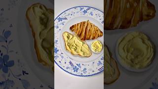 Almond croissant 🥐 painting asmrvideo yummyfood almondrecipes artisy [upl. by Castillo]