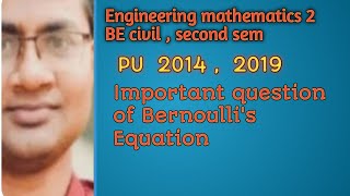 Engineering mathematics 2  Bernoullis Equation  Differential Equation BE civil  2nd sem [upl. by Hank]